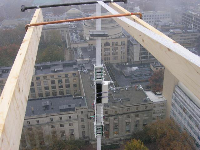 LiftPort climber suspended during a tower demonstration