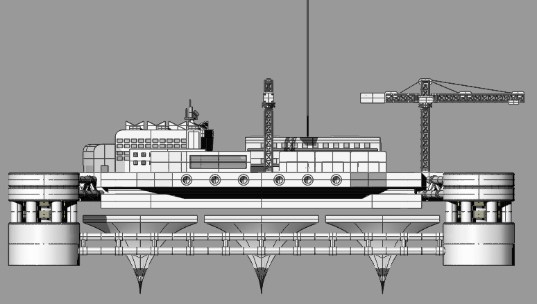 LiftPort offshore platform concept, side view