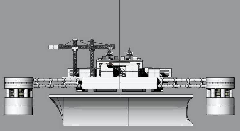 LiftPort offshore platform concept, front view