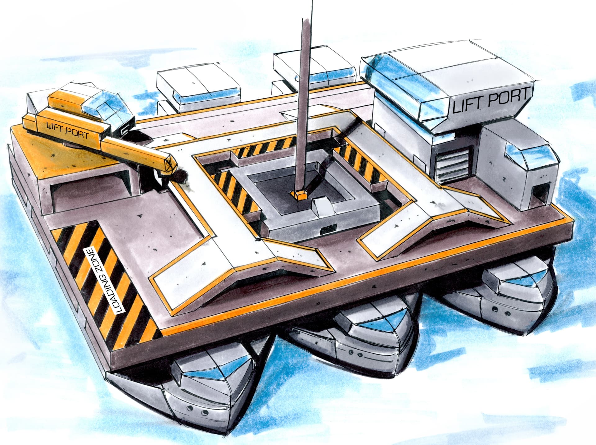 LiftPort offshore platform concept illustration